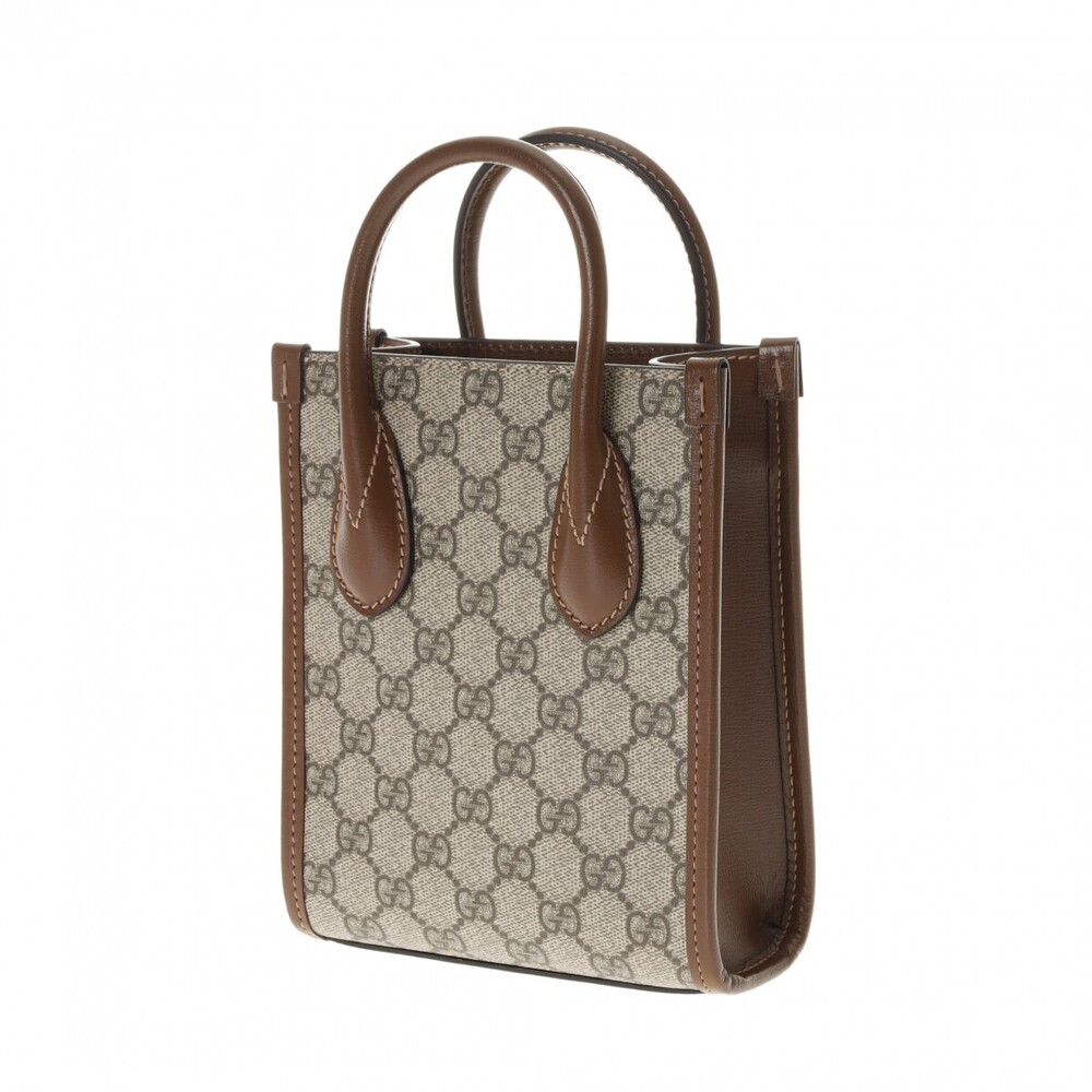 Gucci Leather Tote Beige Interlocking Tan Bag GG